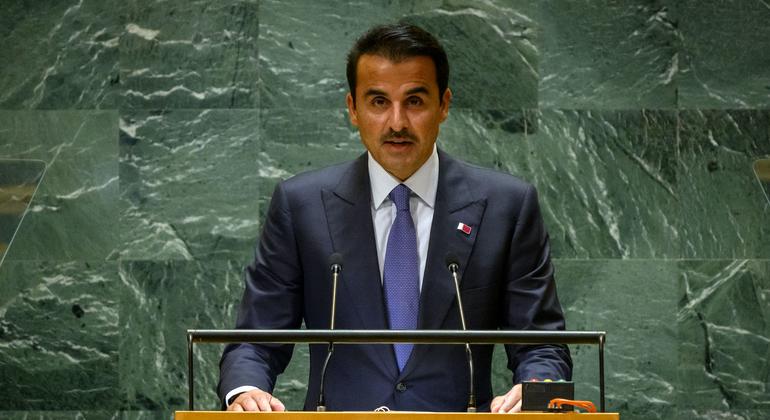 Qatar will continue to mediate for peace in Gaza, Amir Al Thani tells world leaders