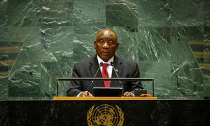 President Cyril Ramaphosa of South Africa addresses the general debate of the General Assembly's 79th session.