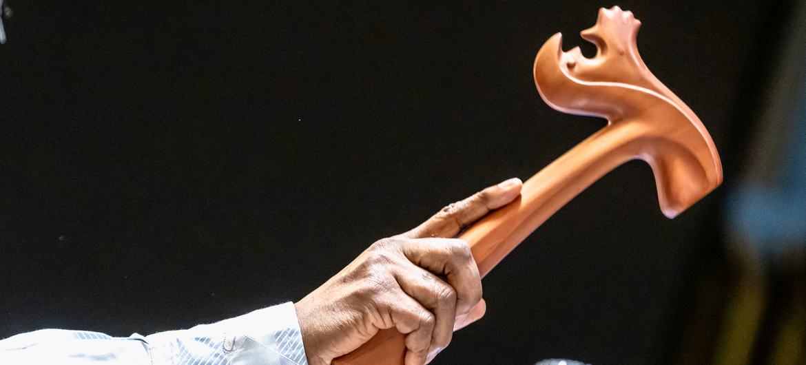 Ouverture du débat général de l'Assemblée générale par le Président de l'Assemblée générale, Philémon Yang.