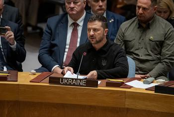 Президент Украины Владимир Зеленский выступил в Совете Безопасности ООН.