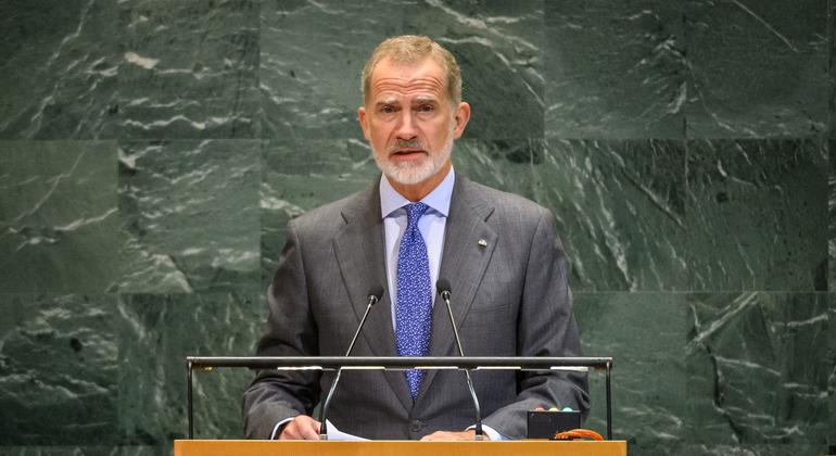Mfalme Don Felipe VI wa Hispania akihutubia Mjadala Mkuu wa Baraza Kuu la UN 24 Septemba 2025 Mfalme Don Felipe VI wa Hispania akihutubia Mjadala Mkuu wa Baraza Kuu la UN 24 Septemba 2025