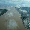 Vista aérea da capital da Guiana, Georgetown