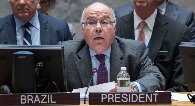 Mauro Vieira, Minister of Foreign Affairs of Brazil speaking at the Security Council