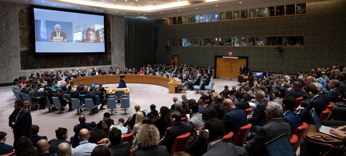 Los delegados en la sala del Consejo de Seguridad de la ONU se reúnen para un Debate Abierto sobre la Situación en Oriente Medio el martes 24 de octubre de 2023.
