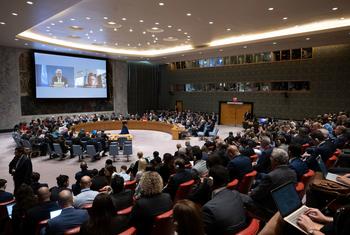 Los delegados en la sala del Consejo de Seguridad de la ONU se reúnen para un Debate Abierto sobre la Situación en Oriente Medio el martes 24 de octubre de 2023.
