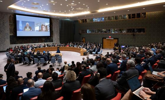 Los delegados en la sala del Consejo de Seguridad de la ONU se reúnen para un Debate Abierto sobre la Situación en Oriente Medio el martes 24 de octubre de 2023.