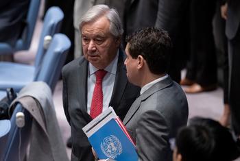 O secretário-geral. António Guterres, participa em reunião do Conselho de Segurança
