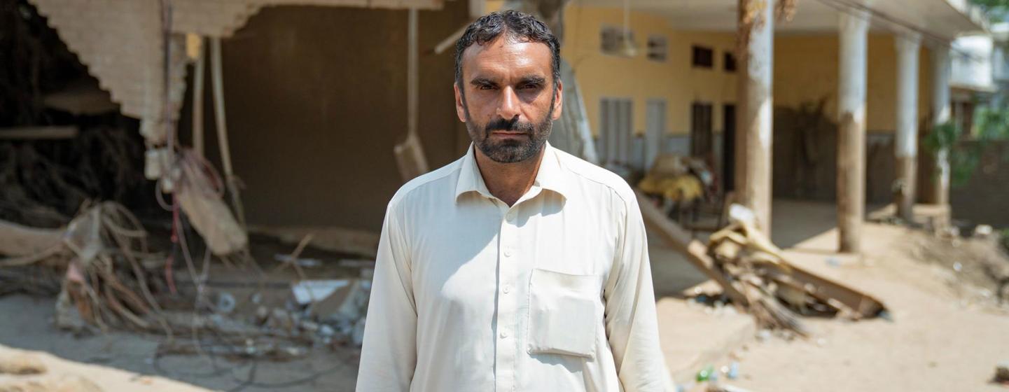 Habib-un-Nabi, a resident of Bishnoi village in Buner District, lost eighteen members of his family in the recent flash floods that destroyed his entire village. Habib-un-Nabi, a resident of Bishnoi village in Buner District, lost eighteen members of his family in the recent flash floods that destroyed his entire village.