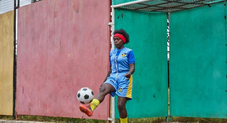 Carol Odour trains at the ACAKORO Football Academy in Nairobi, Kenya.