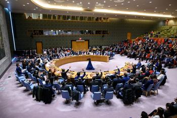 ग़ाज़ा में तत्काल युद्धविराम की मांग करने वाले प्रस्ताव पर, सुरक्षा परिषद की बैठक (25 मार्च 2024)