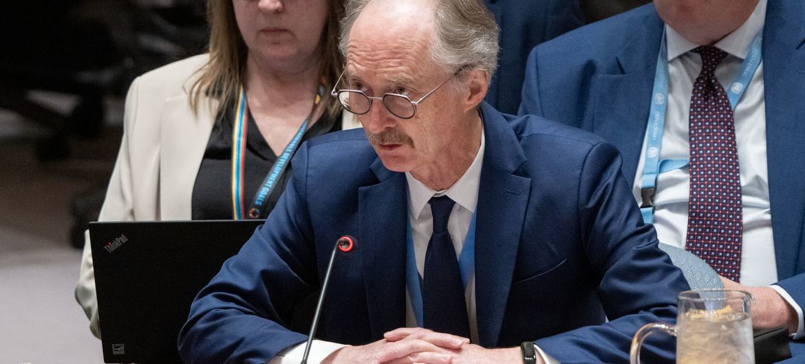 O enviado especial da ONU na Síria, Geir Pedersen, informa o Conselho de Segurança O enviado especial da ONU na Síria, Geir Pedersen, informa o Conselho de Segurança