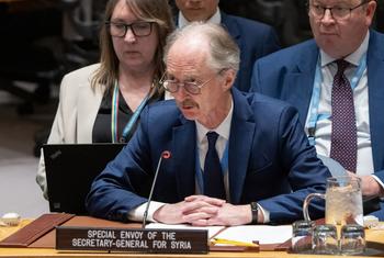 غير بيدرسون، المبعوث الخاص للأمين العام إلى سوريا، يقدم إحاطة إلى مجلس الأمن حول الوضع في سوريا.