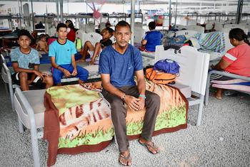 Familia de refugiados venezolanos en Brasil