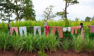 Clothes hang on a line outside a rural home in northern Cambodia, near the border with Thailand. Thousands have been displaced on both sides due to a spike in tensions. (file photo) 