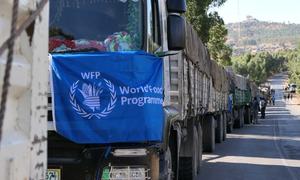 WFP convoy trucks delivering food and nutrition supplies to Adi Harush, Mai Aini, Mekelle and Shire in Tigray, Ethiopia.