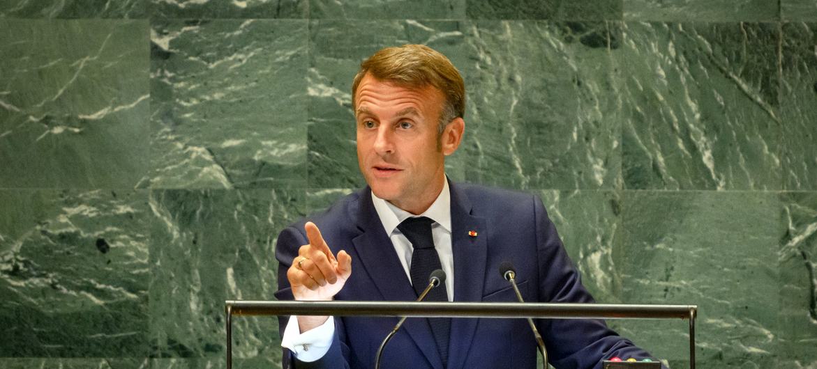 President Emmanuel Macron of France addresses the general debate of the General Assembly’s seventy-ninth session.