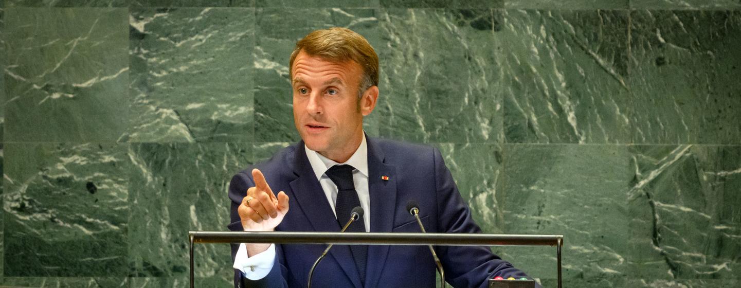 法国总统马克龙在联大一般性辩论上发言