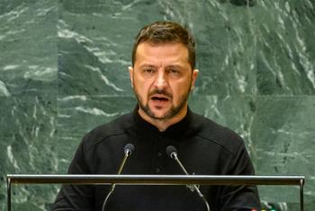Президент Украины обращается к Генеральной Ассамблее ООН.