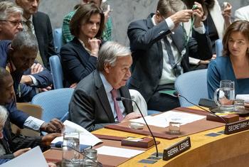 Le Secrétaire général António Guterres informe le Conseil de sécurité de l'ONU sur la situation au Liban.