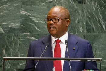 O presidente da Guiné-Bissau, Úmaro Sissoco Embaló, discursa no debate geral da octogésima sessão da Assembleia Geral