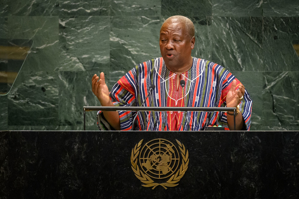Dramani Mahama, Rais wa Ghana akihutubia mjadala mkuu wa mkutano wa 80 wa Baraza Kuu la UN