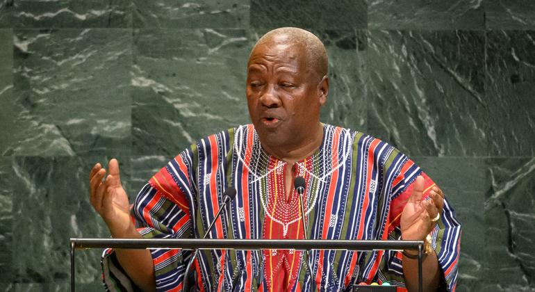 Dramani Mahama, Rais wa Ghana akihutubia mjadala mkuu wa mkutano wa 80 wa Baraza Kuu la UN Dramani Mahama, Rais wa Ghana akihutubia mjadala mkuu wa mkutano wa 80 wa Baraza Kuu la UN