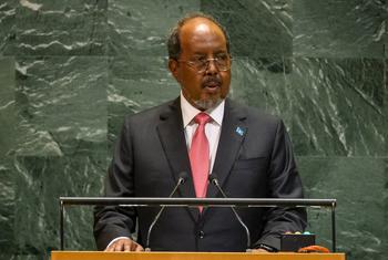 Hassan Sheikh Mohamud, Rais wa Somalia akihutubia mjadala mkuu wa mkutano wa 80 wa Baraza Kuu la UN