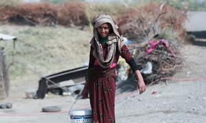 A young girl living in an informal settlement in Raqqa city, northeast Syria.