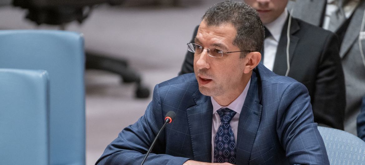 Alhakam Dandy, Deputy Permanent Representative of the Syrian Arab Republic to the United Nations, addresses the Security Council meeting on the situation in the Middle East, including the Palestinian question.