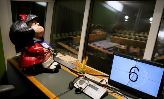 Iconic cartoon character Mafalda realizes her dream of being a UN interpreter