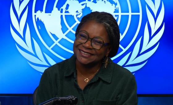 Hemley Boum, auteure camerounaise et lauréate du Prix des cinq continents de la Francophonie, lors d’un entretien dans les studios d’ONU Info.