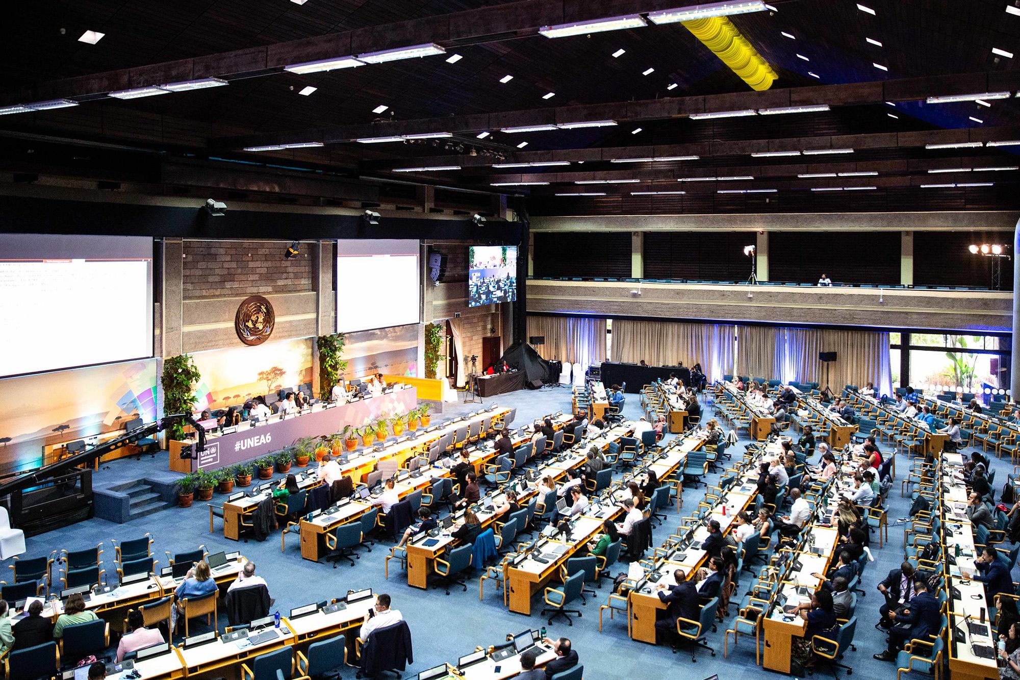 Sessão durante a Assembleia do Ambiente em Nairobi, Quénia, em 26 de Fevereiro de 2024