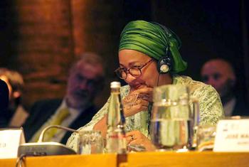 UN Deputy Secretary-General Amina Mohammed at the opening of the Forum of the Countries of Latin America and the Caribbean on Sustainable Development 2023.