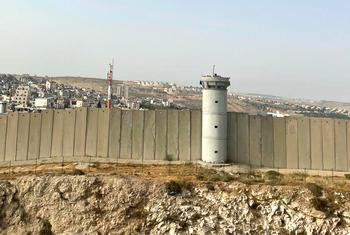 The separation wall in occupied Palestinian territory.