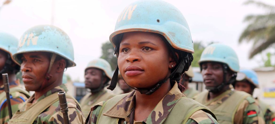 Des Casques bleus de la MONUSCO en RDC.