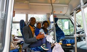 Refugees from Kiziba camp in Rwanda prepare for resettlement to Norway.