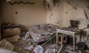 The remains of a bombed out bedroom in Borodianka, Kyiv.