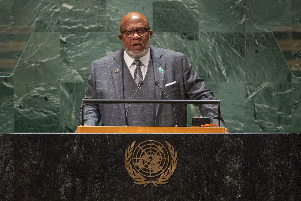 General Assembly President Dennis Francis delivers closing remarks to the 78th General Assembly general debate.