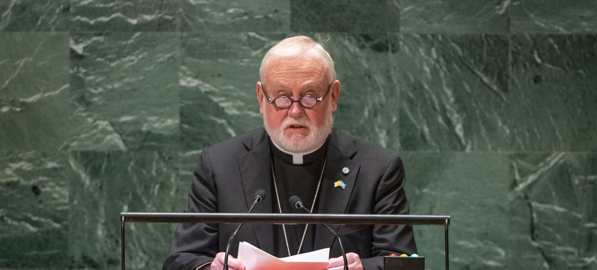 Archbishop Paul Richard Gallagher, Secretary for Relations with States of the Holy See, addresses the general debate of the General Assembly’s 78th session.