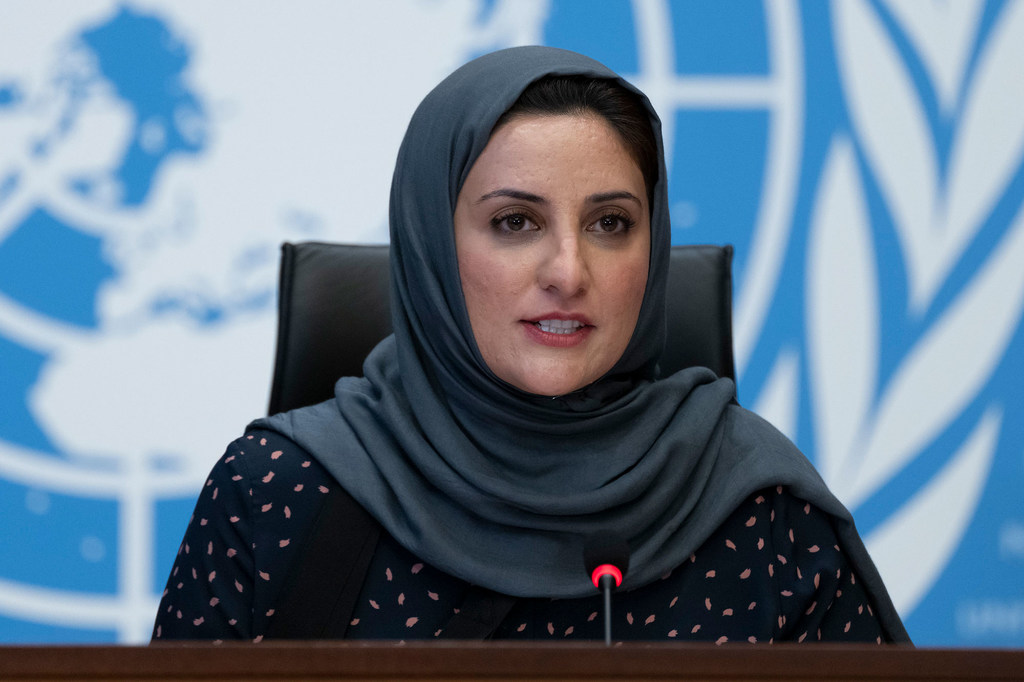 La portavoz mundial del ACNUR, Shabia Mantoo, interviene en una rueda de prensa en la Oficina de las Naciones Unidas en Ginebra.