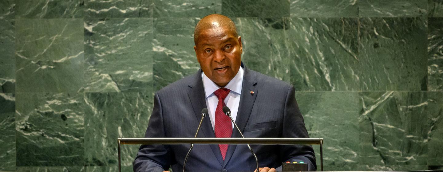 Faustin Archange Touadéra, Président de la République Centrafricaine durant le Débat général de la 79eme Session de l'Assemblée générale