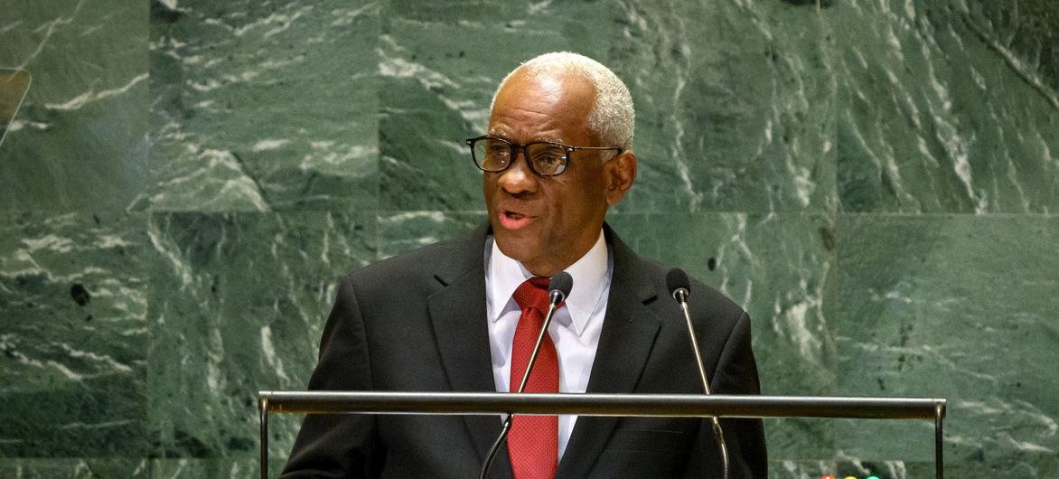 Edgar Leblanc Fils, President of the Presidential Council of the Transition of Haiti, addresses the general debate of the General Assembly’s  seventy-ninth session.