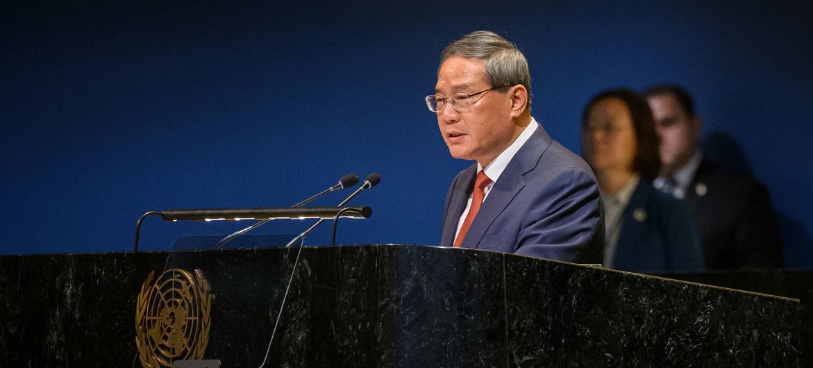 Premier Li Qiang of the People's Republic of China addresses the general debate of the General Assembly’s 80th session. Premier Li Qiang of the People's Republic of China addresses the general debate of the General Assembly’s 80th session.
