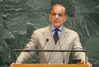 巴基斯坦总理夏巴兹在联合国大会第八十届会议的一般性辩论中发表讲话。