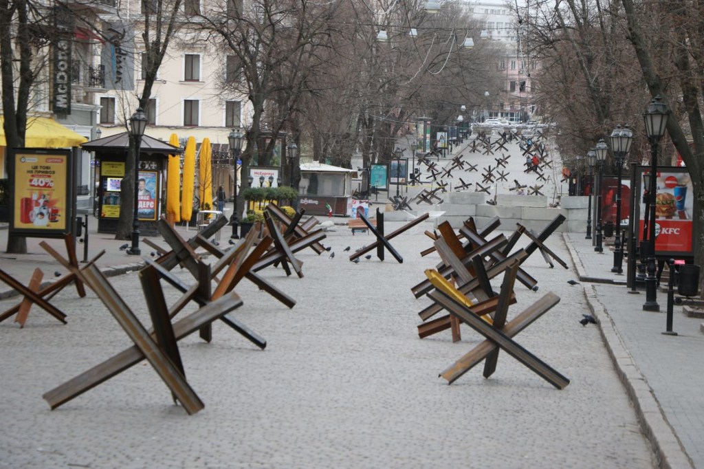 Streets of Odessa during the Russian invasion of Ukraine