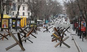 Streets of Odesa during the Russian invasion of Ukraine