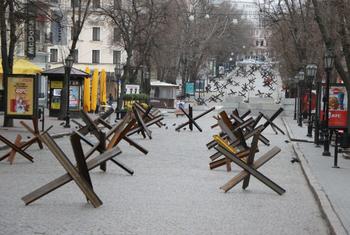 Streets of Odesa during the Russian invasion of Ukraine