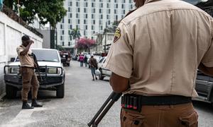 People are protesting on the streets of Port-au-Prince in crisis-torn Haiti.