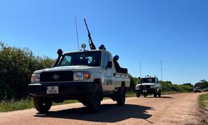 UN peacekeepers patrol Bouar in the west of Central African Republic. (file)