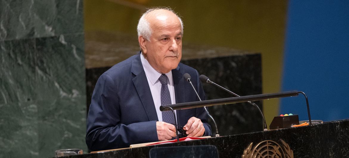 Riyad Mansour, Permanent Observer of the State of Palestine to the United Nations, addresses the resumed 10th Emergency Special Session meeting on the situation in the Occupied Palestinian Territory.
